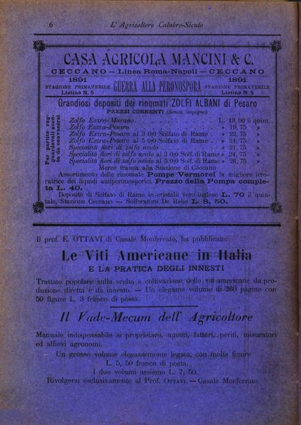 L'agricoltore calabro siculo giornale di agricoltura pratica