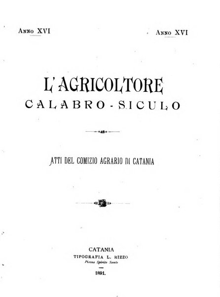 L'agricoltore calabro siculo giornale di agricoltura pratica