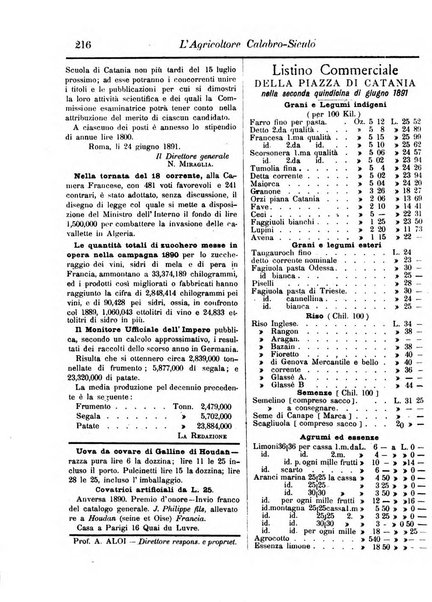 L'agricoltore calabro siculo giornale di agricoltura pratica