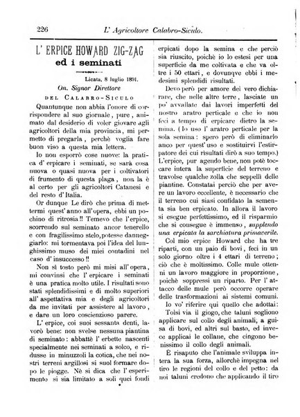 L'agricoltore calabro siculo giornale di agricoltura pratica