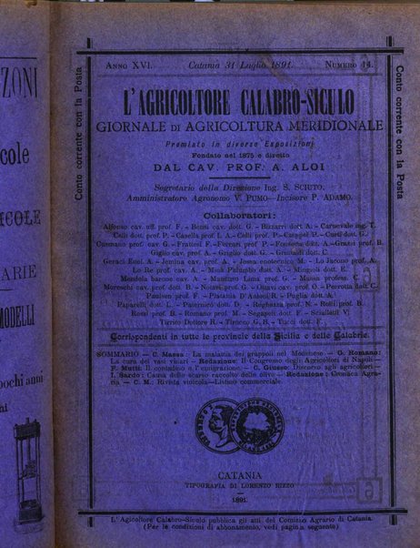 L'agricoltore calabro siculo giornale di agricoltura pratica