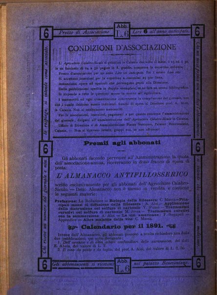 L'agricoltore calabro siculo giornale di agricoltura pratica