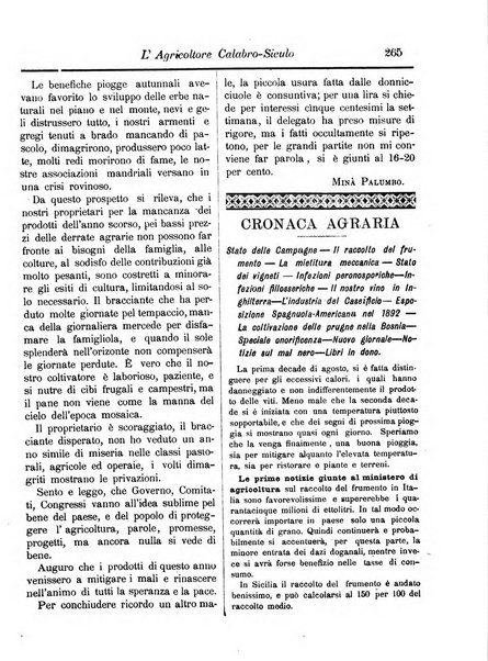 L'agricoltore calabro siculo giornale di agricoltura pratica