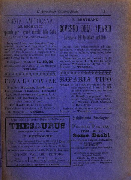 L'agricoltore calabro siculo giornale di agricoltura pratica