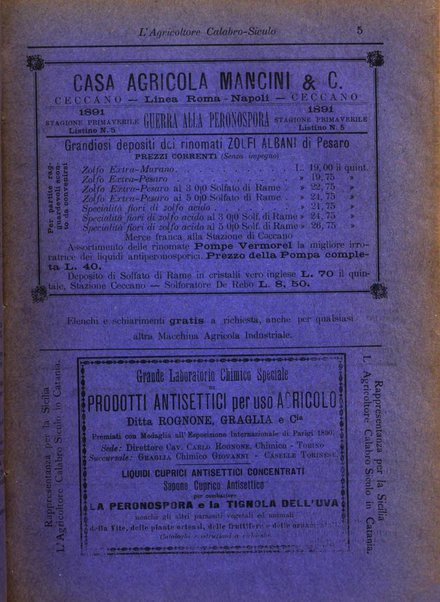 L'agricoltore calabro siculo giornale di agricoltura pratica