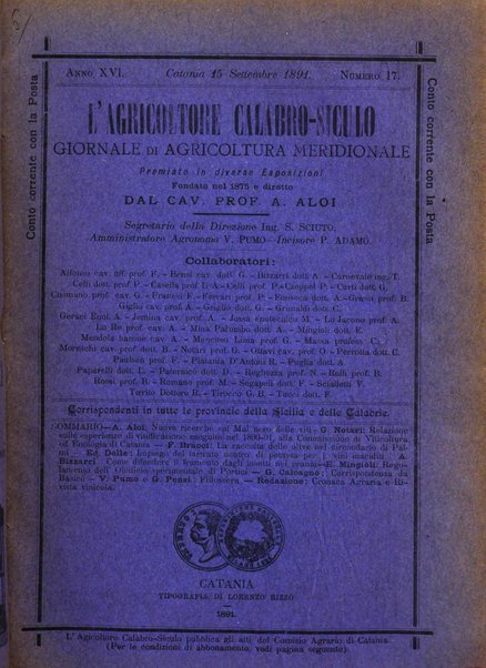 L'agricoltore calabro siculo giornale di agricoltura pratica