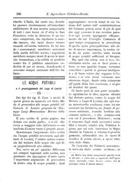 L'agricoltore calabro siculo giornale di agricoltura pratica