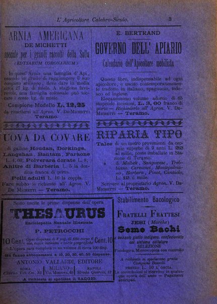 L'agricoltore calabro siculo giornale di agricoltura pratica