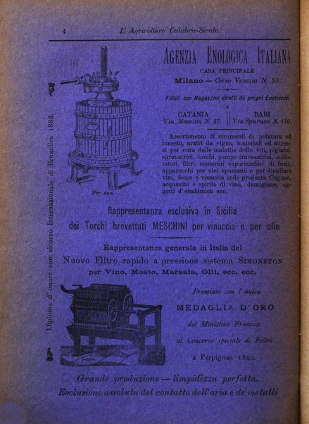 L'agricoltore calabro siculo giornale di agricoltura pratica