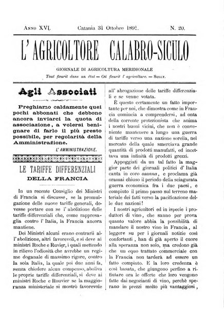 L'agricoltore calabro siculo giornale di agricoltura pratica