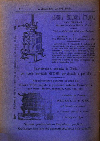 L'agricoltore calabro siculo giornale di agricoltura pratica