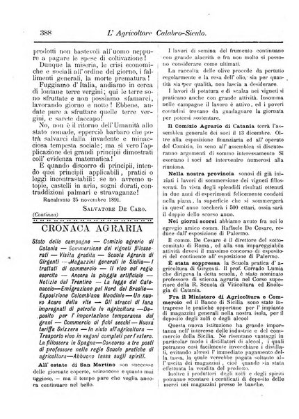 L'agricoltore calabro siculo giornale di agricoltura pratica