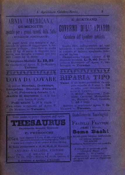 L'agricoltore calabro siculo giornale di agricoltura pratica