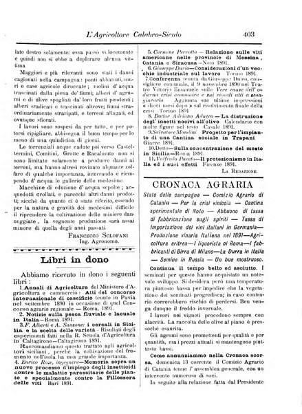 L'agricoltore calabro siculo giornale di agricoltura pratica