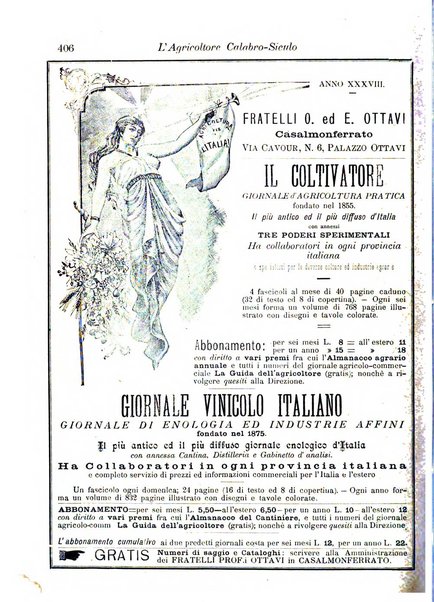 L'agricoltore calabro siculo giornale di agricoltura pratica