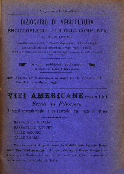 L'agricoltore calabro siculo giornale di agricoltura pratica