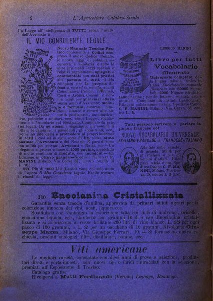 L'agricoltore calabro siculo giornale di agricoltura pratica