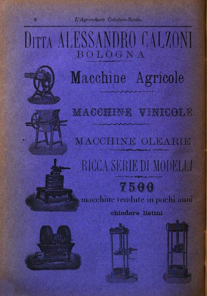 L'agricoltore calabro siculo giornale di agricoltura pratica