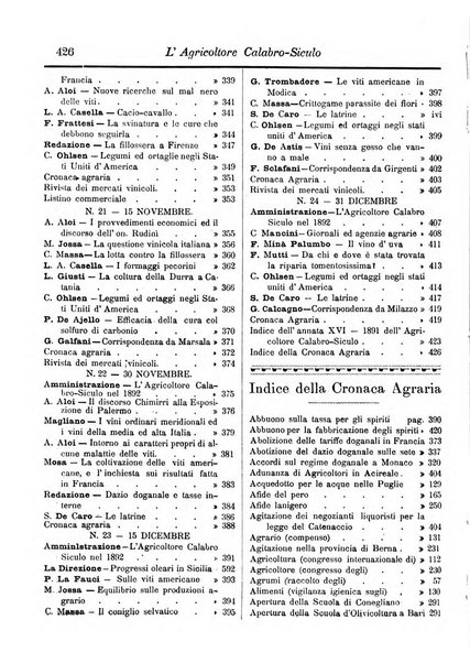 L'agricoltore calabro siculo giornale di agricoltura pratica