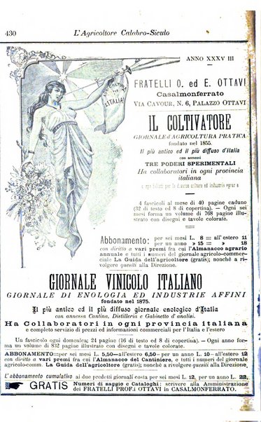 L'agricoltore calabro siculo giornale di agricoltura pratica