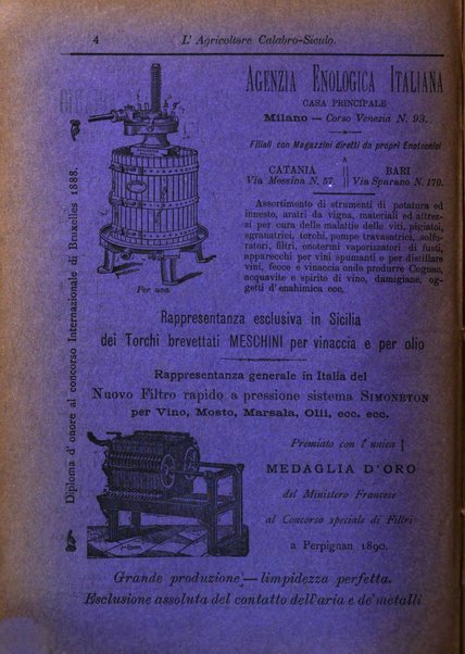 L'agricoltore calabro siculo giornale di agricoltura pratica