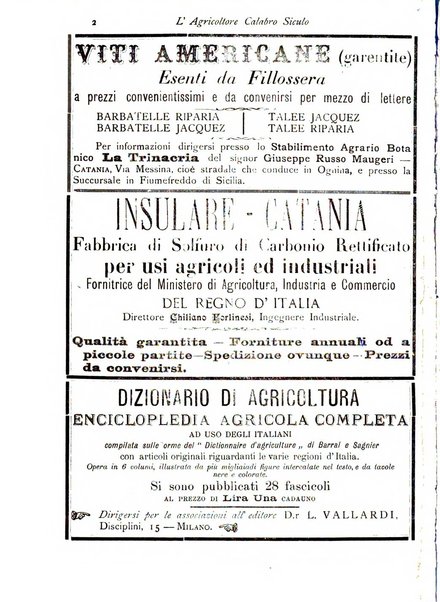 L'agricoltore calabro siculo giornale di agricoltura pratica