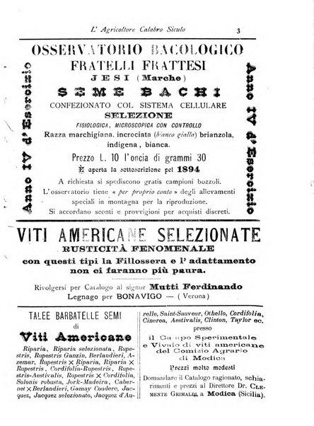 L'agricoltore calabro siculo giornale di agricoltura pratica