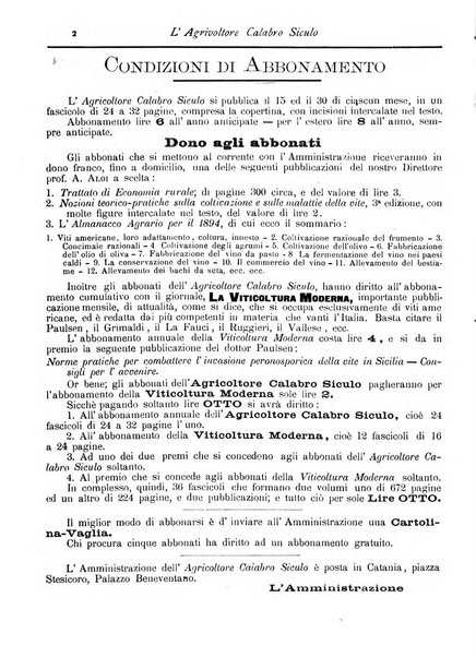 L'agricoltore calabro siculo giornale di agricoltura pratica