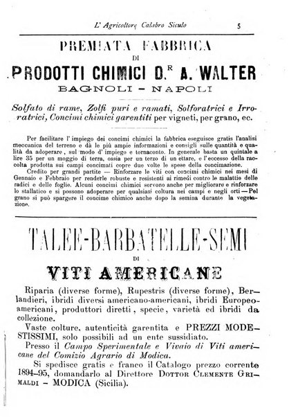 L'agricoltore calabro siculo giornale di agricoltura pratica