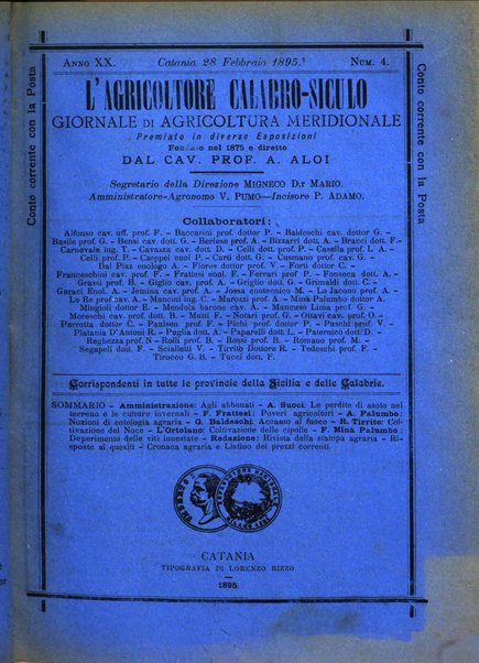 L'agricoltore calabro siculo giornale di agricoltura pratica