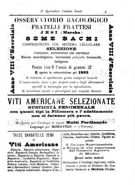 L'agricoltore calabro siculo giornale di agricoltura pratica