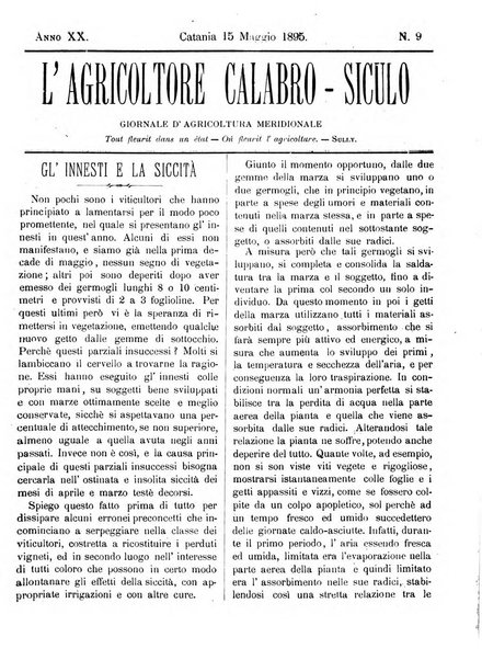 L'agricoltore calabro siculo giornale di agricoltura pratica