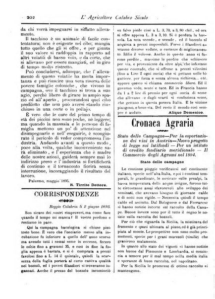 L'agricoltore calabro siculo giornale di agricoltura pratica