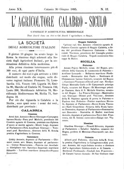 L'agricoltore calabro siculo giornale di agricoltura pratica