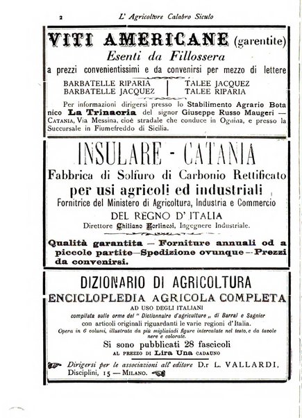 L'agricoltore calabro siculo giornale di agricoltura pratica