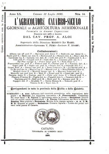 L'agricoltore calabro siculo giornale di agricoltura pratica