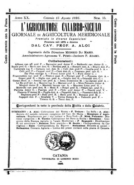 L'agricoltore calabro siculo giornale di agricoltura pratica