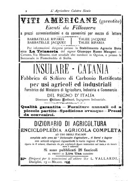 L'agricoltore calabro siculo giornale di agricoltura pratica