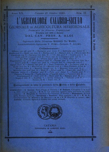 L'agricoltore calabro siculo giornale di agricoltura pratica