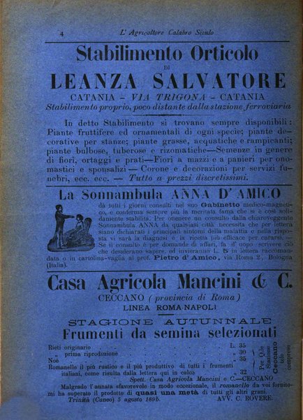 L'agricoltore calabro siculo giornale di agricoltura pratica