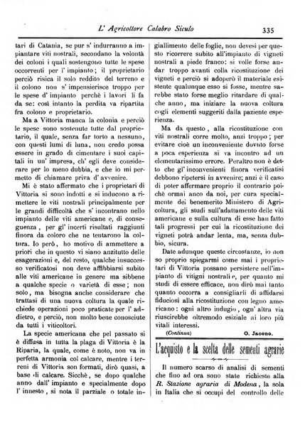 L'agricoltore calabro siculo giornale di agricoltura pratica