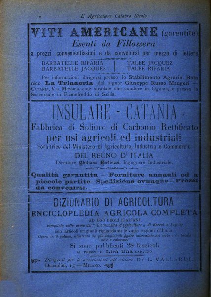 L'agricoltore calabro siculo giornale di agricoltura pratica