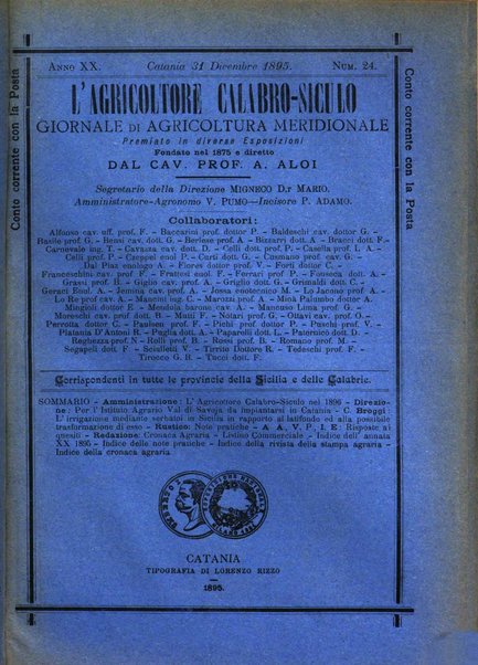 L'agricoltore calabro siculo giornale di agricoltura pratica