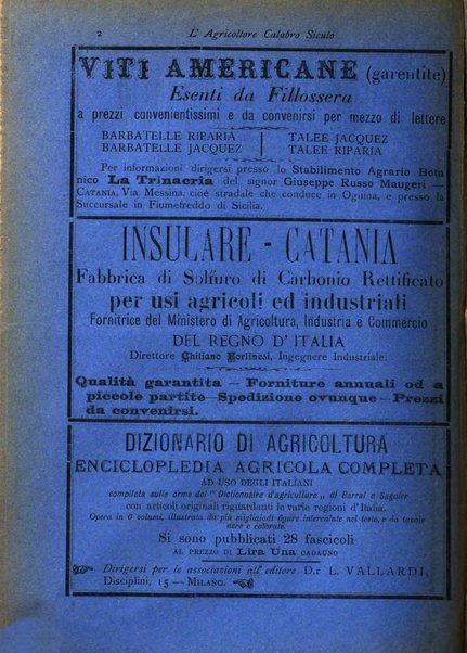 L'agricoltore calabro siculo giornale di agricoltura pratica