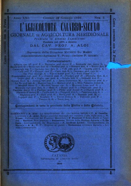 L'agricoltore calabro siculo giornale di agricoltura pratica