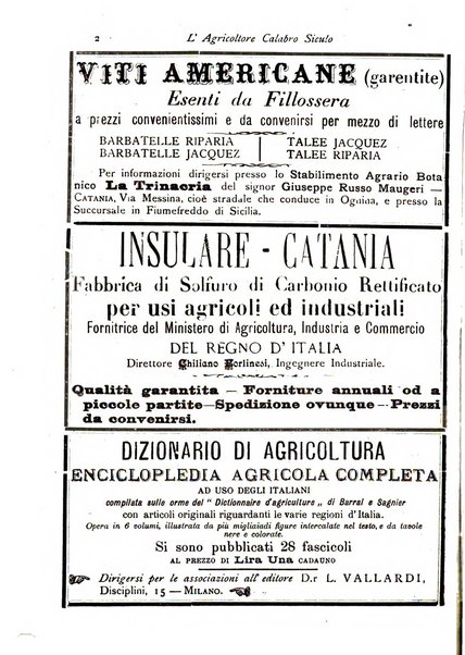 L'agricoltore calabro siculo giornale di agricoltura pratica