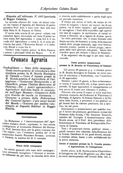 L'agricoltore calabro siculo giornale di agricoltura pratica