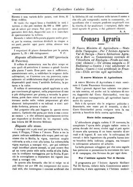 L'agricoltore calabro siculo giornale di agricoltura pratica