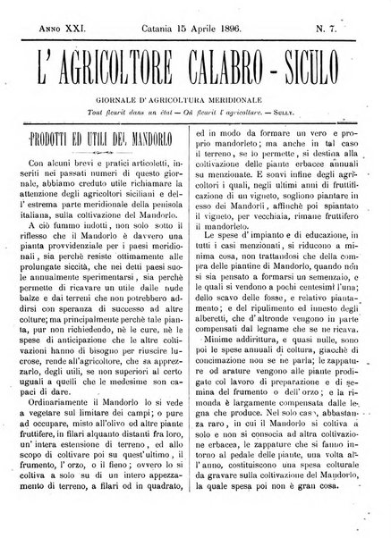 L'agricoltore calabro siculo giornale di agricoltura pratica