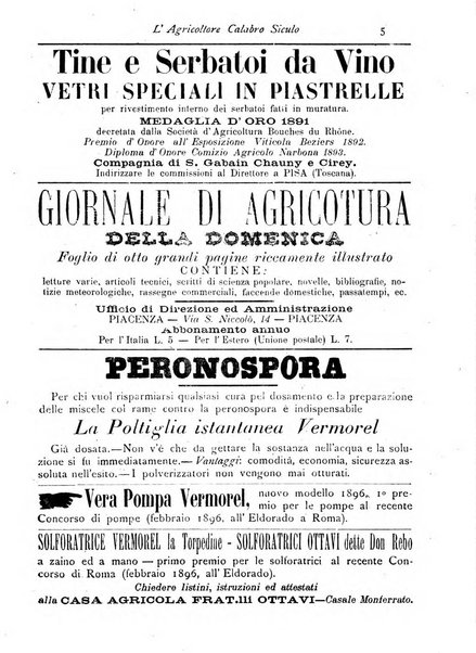 L'agricoltore calabro siculo giornale di agricoltura pratica